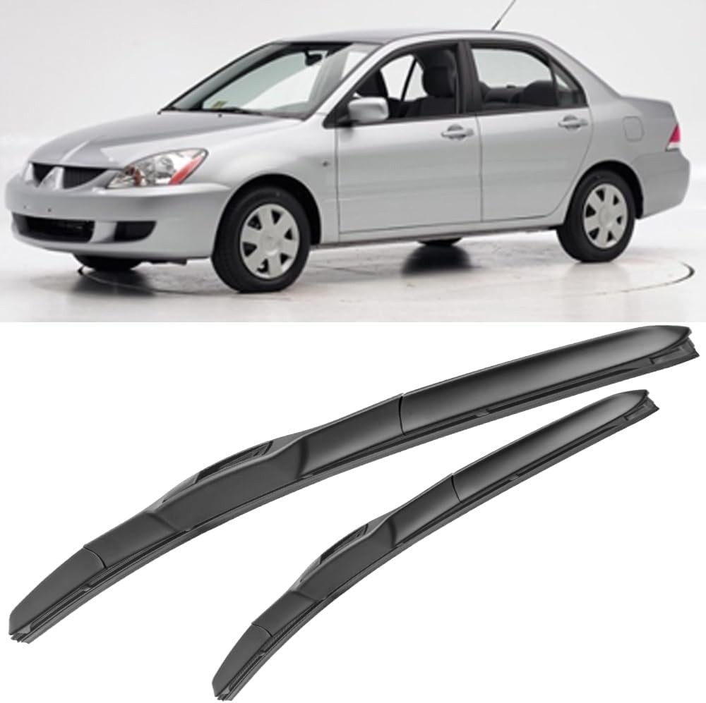 RESKIU Car Front Windshield Wiper Blade Set Replacement for Mitsubishi Lancer Sedan 2003-2008, All Season Windscreen Wipers Quiet Easy Installation