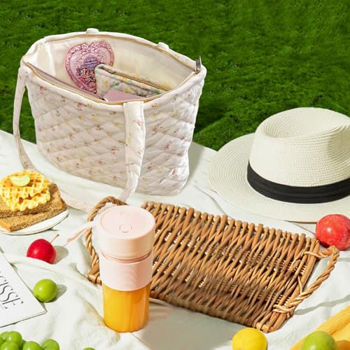 Image of Sunwel Fashion Top Zipper Floral Quilted Bag Small Tote Bag for Women