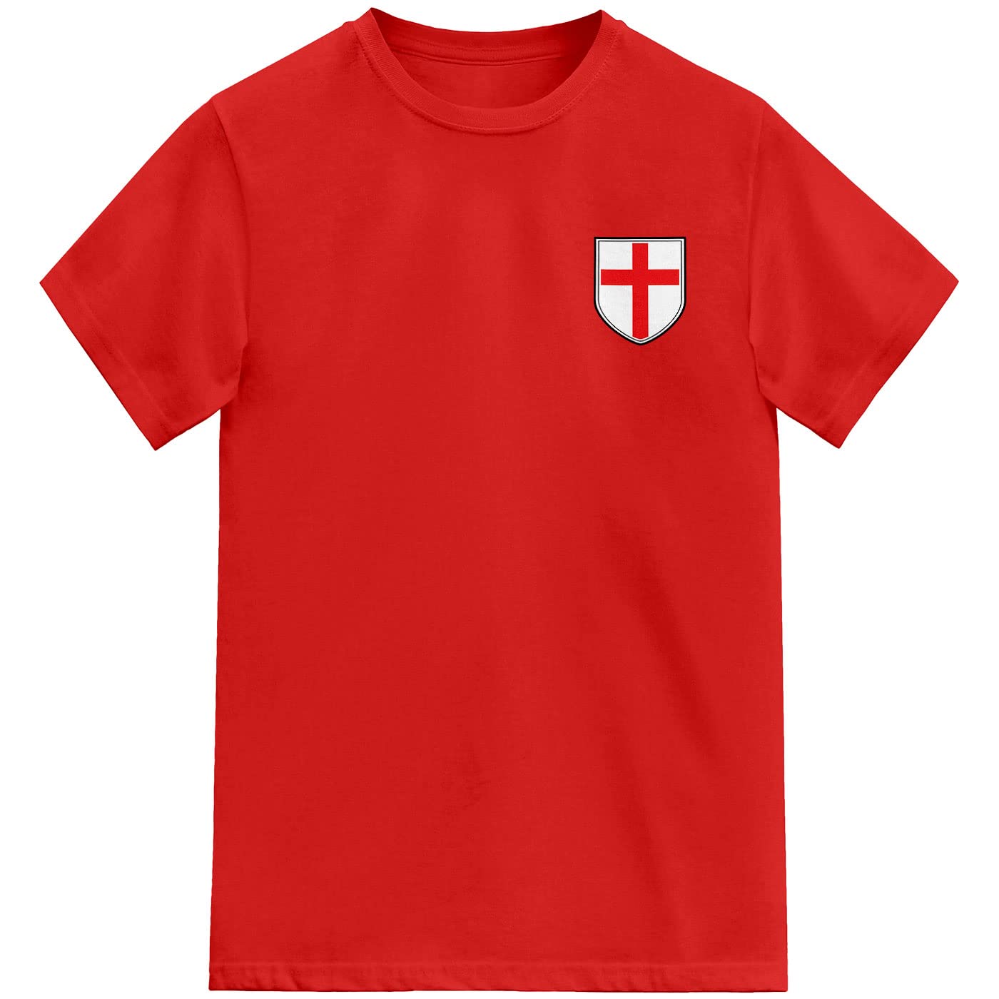 Kids England Football Shield Tshirt (Red, 5-6 Years)
