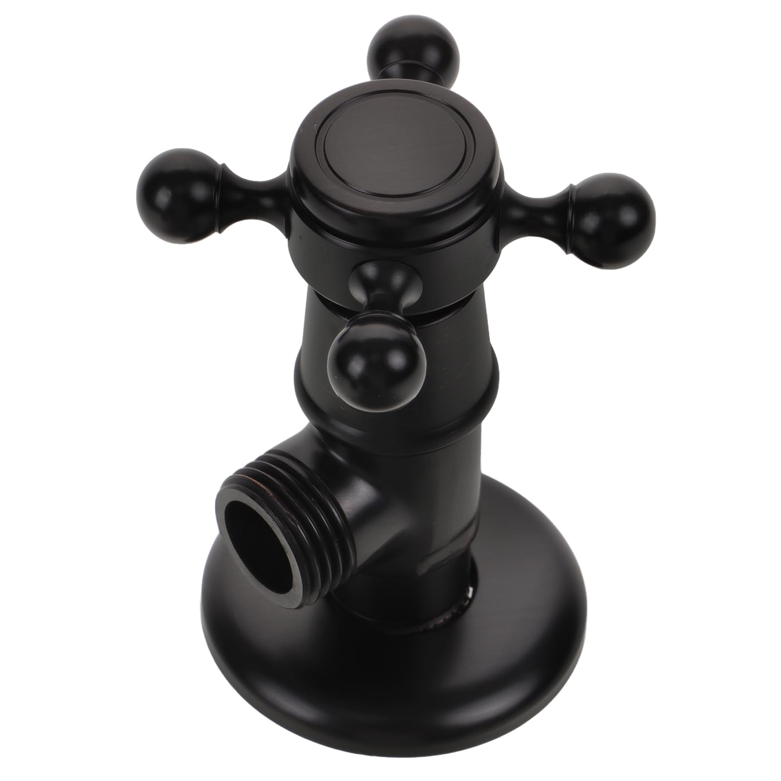 Robinet d'équerre - Robinet d'arrêt - 1/2" - Rétro - Vanne de régulation d'angle - Noir - Pour de salle de bain - Vanne d'angle - d'e - rotative - Prune Bossom