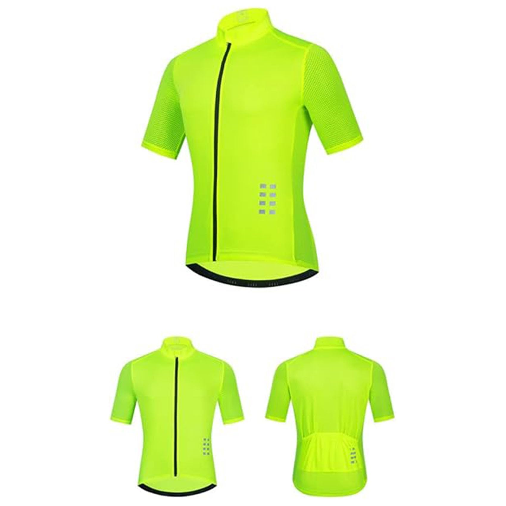 Koszulka rowerowa męskie damskie krótkie rękawy jeździeckie letnie oddychające koszulki rowerowe odblaskowe szybkoschnące rowerowe T-shirt rowerowy ubrania,Green-ASIA3XL/EUR2XL
