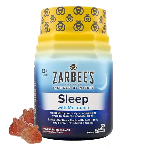 Zarbee's Adult Melatonin Sleep Gummies, 3mg Melatonin, Mixed Fruit, 60 ct