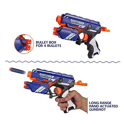 Storio Blaze Storm Hot Fire Soft Bullet Gun Toy With 10 Safe Soft Foam Bullets, Fun Target Shooting Battle Fight Game For Kids Boys (Blaze Storm- Hot Fire),Multicolor (Image - 3)