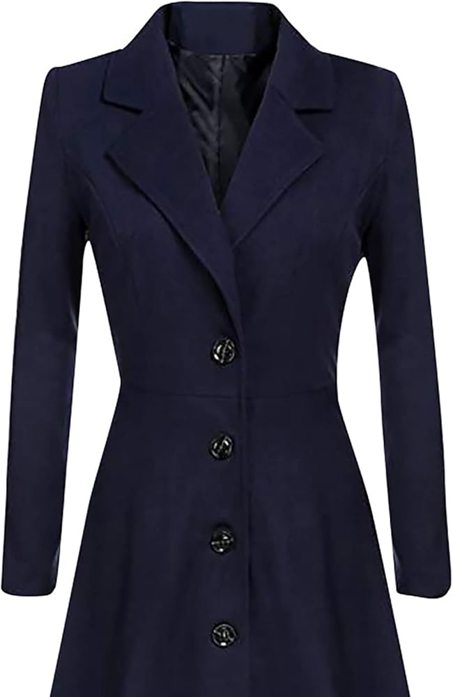 tuduoms Women's Winter Trench Coat Swing Single - Amazon.com