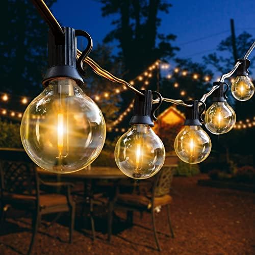 150FT/45.7M Outdoor String Lights LED Mains Powered, G40 Garden Lights with 77 LED Shatterproof Bulbs(2 Spare),Weatherproof Patio Light 2700K Festoon Lights for Backyard Decor Bistro Party Yard Naatsu
