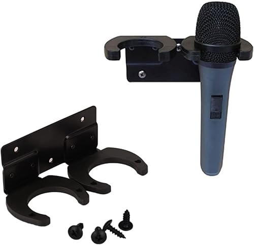 Soporte para micrófono, soporte de micrófono inalámbrico para soporte de micrófono montado en la pared, clip de suspensión de micrófono, soportes de