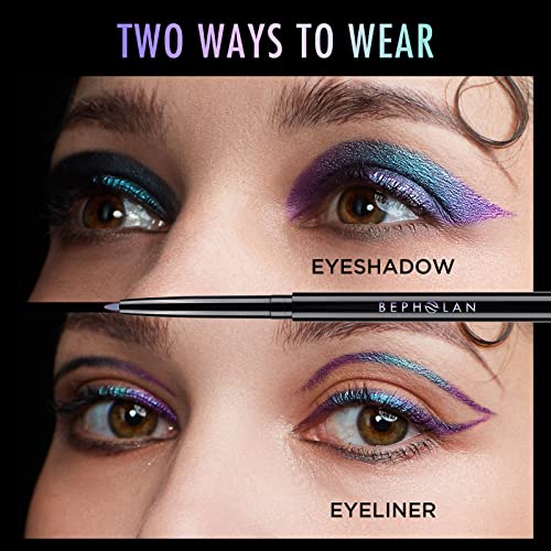 Bepholan Eyeliner Pencil,Purple Eyeliner,Colored Eyeliners,Eyeliner Pen,Blue Purple Shifting Colors Glitter Waterproof Eyeliner,Metallic Eyeliner #TOP1
