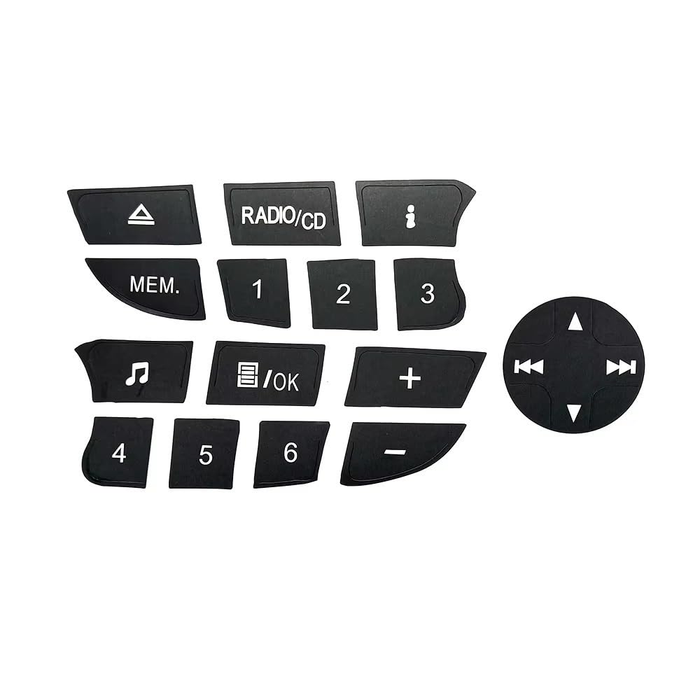 Autocollant bouton de commande audio finition mate Megane Clio