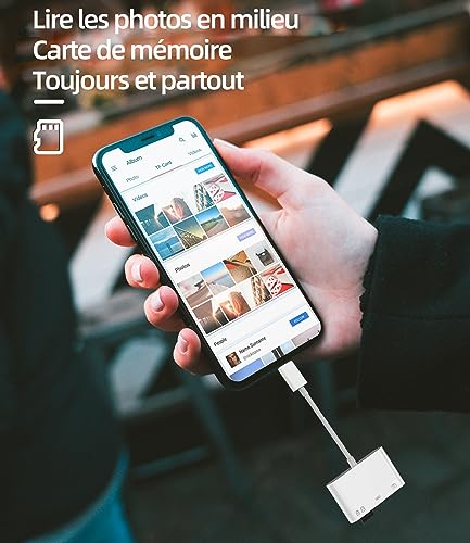 Lector de tarjetas SD Lightning OTG y adaptador USB 3.0 4 en 1 para iPhone y iPad 3
