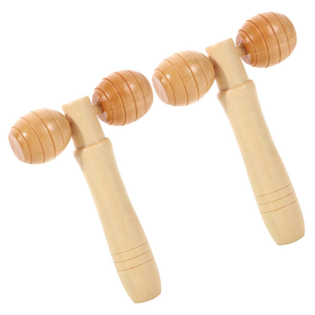 FOMIYES Mini Roller Massage Hammer 2pcs Wooden Hand Massager for Full Body Massage Face Back Legs Shoulder