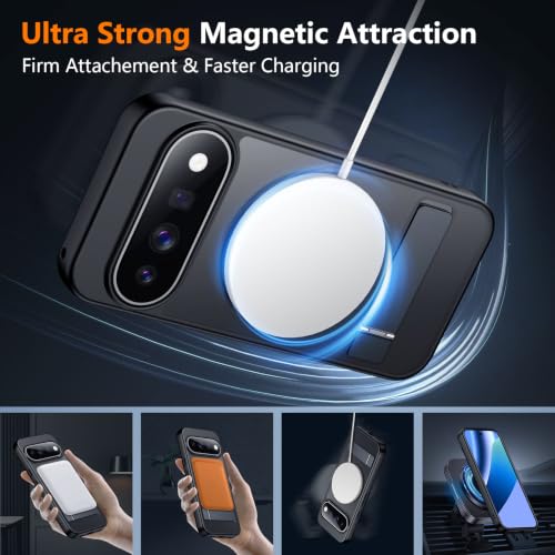 Image of SPIDERCASE Magnetic for Google Pixel 11 Case,with Stand,Black