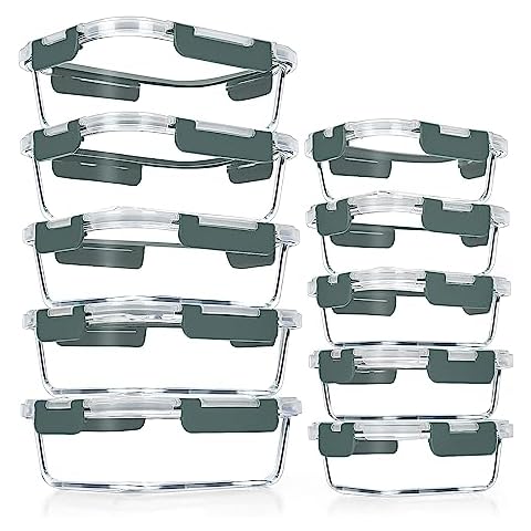 VERONES Glass Meal Prep Containers Cover