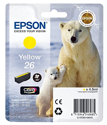 Cartouche d'encre T2614 Jaune pour réussir l'impression de vos photos de vacances