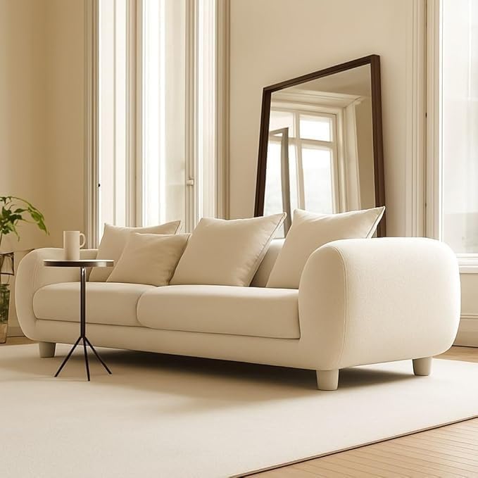 Image of Luxury Velvet Contemporary Sectional Sofa Set with Chaise Lounge & Cushions - Perfect for Living Room, Guest Room & Office (1, Beige)