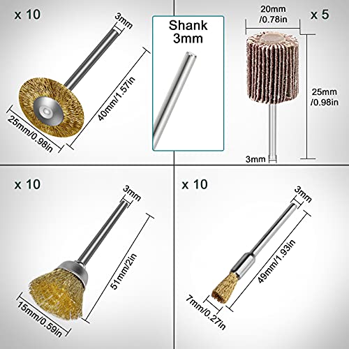 75Pcs Polishing Kit Buffing Wheels Set, Sunjoyco Polishing Bit Abrasive Buffing Wheels Rotary Tool Accessories, Wire Brushes Flap Discs For Dremel, 1/8" Shank For Wood Jewelry Metal Rust #TOP1