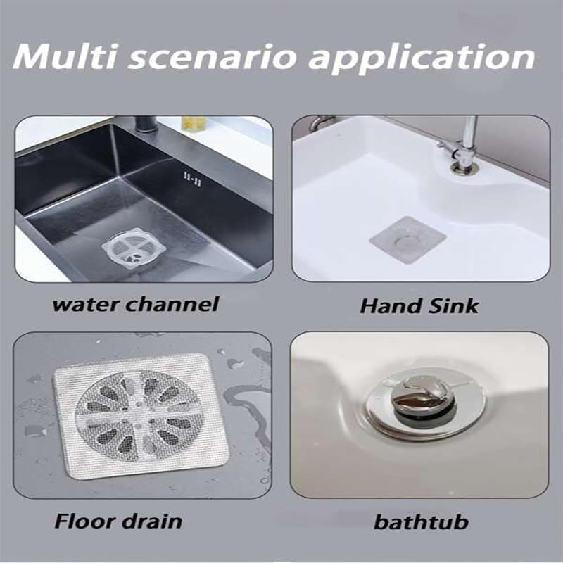 10 Pcs Disposable Shower Drain Hair Catcher, Drain Hair Catcher Waterproof Mesh Stickers for Bathroom Accessories, Apartment Essentials for Kitchen, Sink, Bathtub. 1