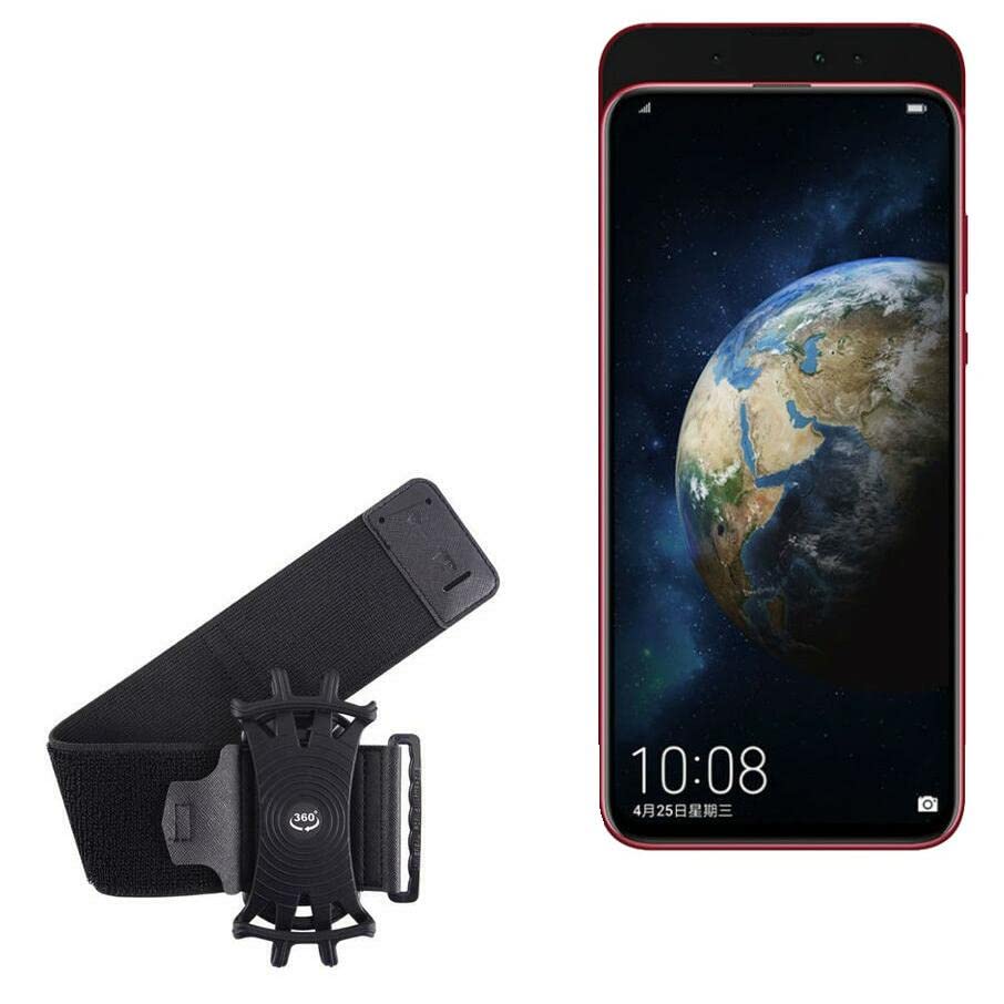 BoxWave Holster Compatible with Honor Magic 2 3D - ActiveStretch Sport Armband, Adjustable Armband for Workout and Running - Jet Black