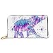 Produktbild JHGFG Mode Handtasche Reißverschluss Brieftasche Elefantenhände Tattoo Kunst Symbol Meditation Telefon Kupplung Geldbörse Abendkupplung Blockieren Leder Brieftasche Multi Card Orga