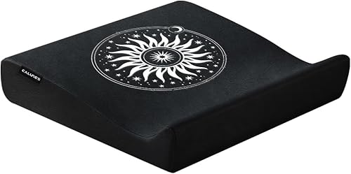 Miniatura 10 de Zafu - Juego de cojines de meditación de terciopelo, espuma de alta densidad, almohadas de piso grandes de 26.4 pulgadas, funda extraíble lavable