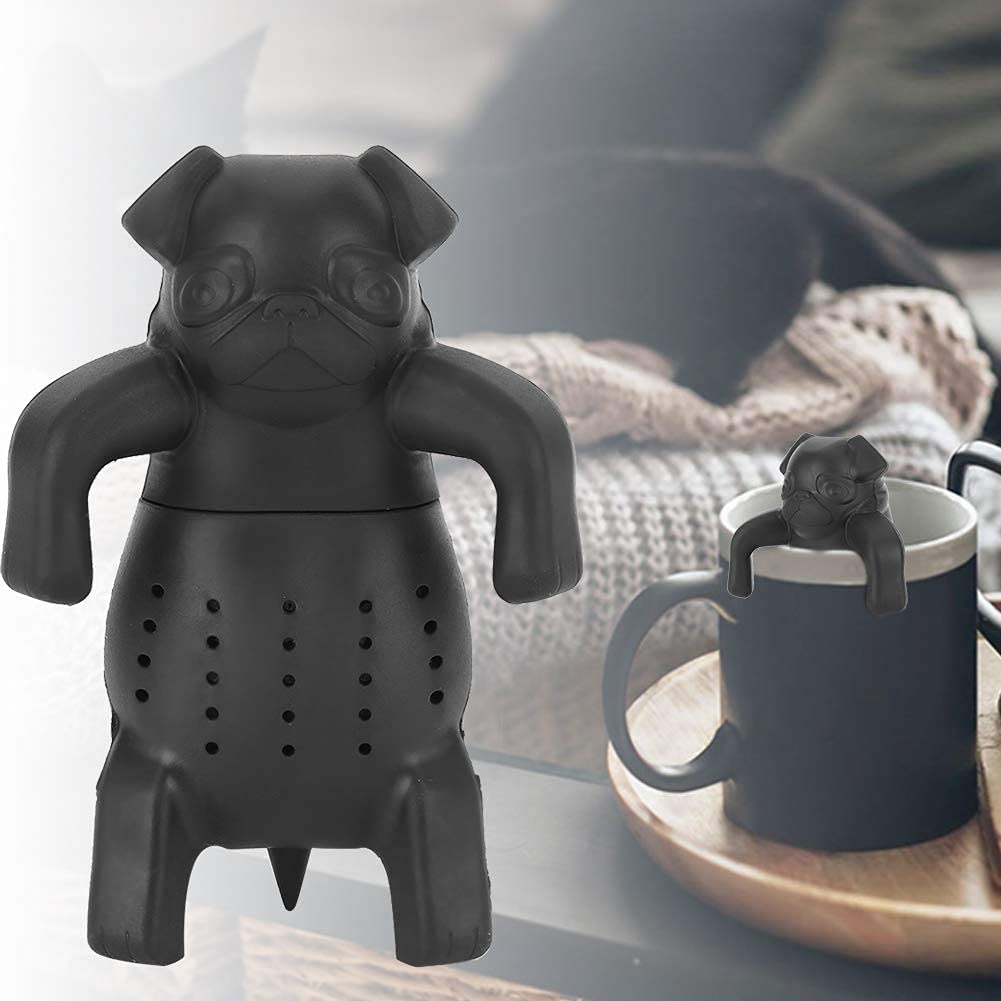 Infuseur à Thé Silicone Forme Carlin - Passoire Réutilisable Pour Feuilles De Thé, Filtre Mignon Pour Tasse (Beige)