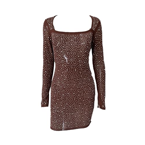 Robe courte pailletée moulante et transparente pour sublimer le corps