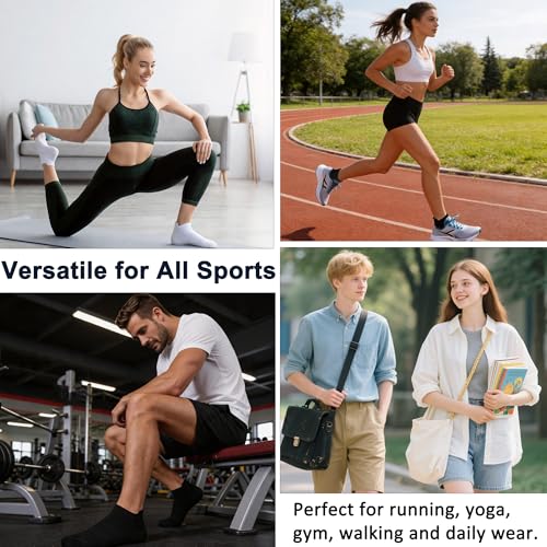 Image of Ankle Socks for Women Thin Breathable Mesh Athletic Socks, Moisture Wicking Low Cut Heel Tab, 6 Pairs