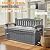 JUMMICO 80 Gallon Resin Outdoor Storage Bench with Cushion