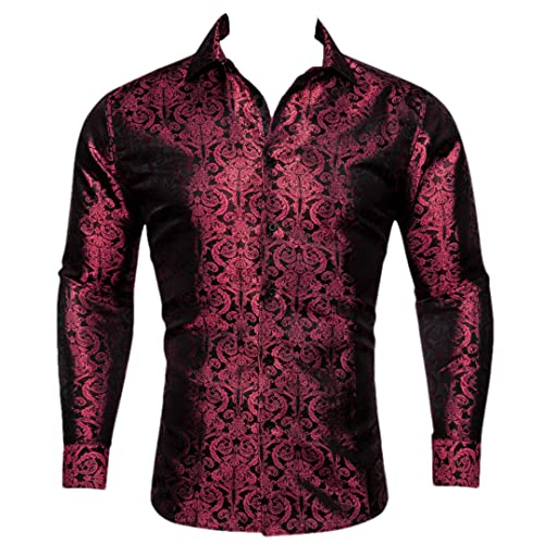 Chemise smoking verte et rouge à manches longues pour vos soirées habillées M