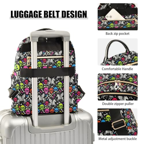 Mochila de calavera de unicornios compacta para evitar dolores de espalda 4