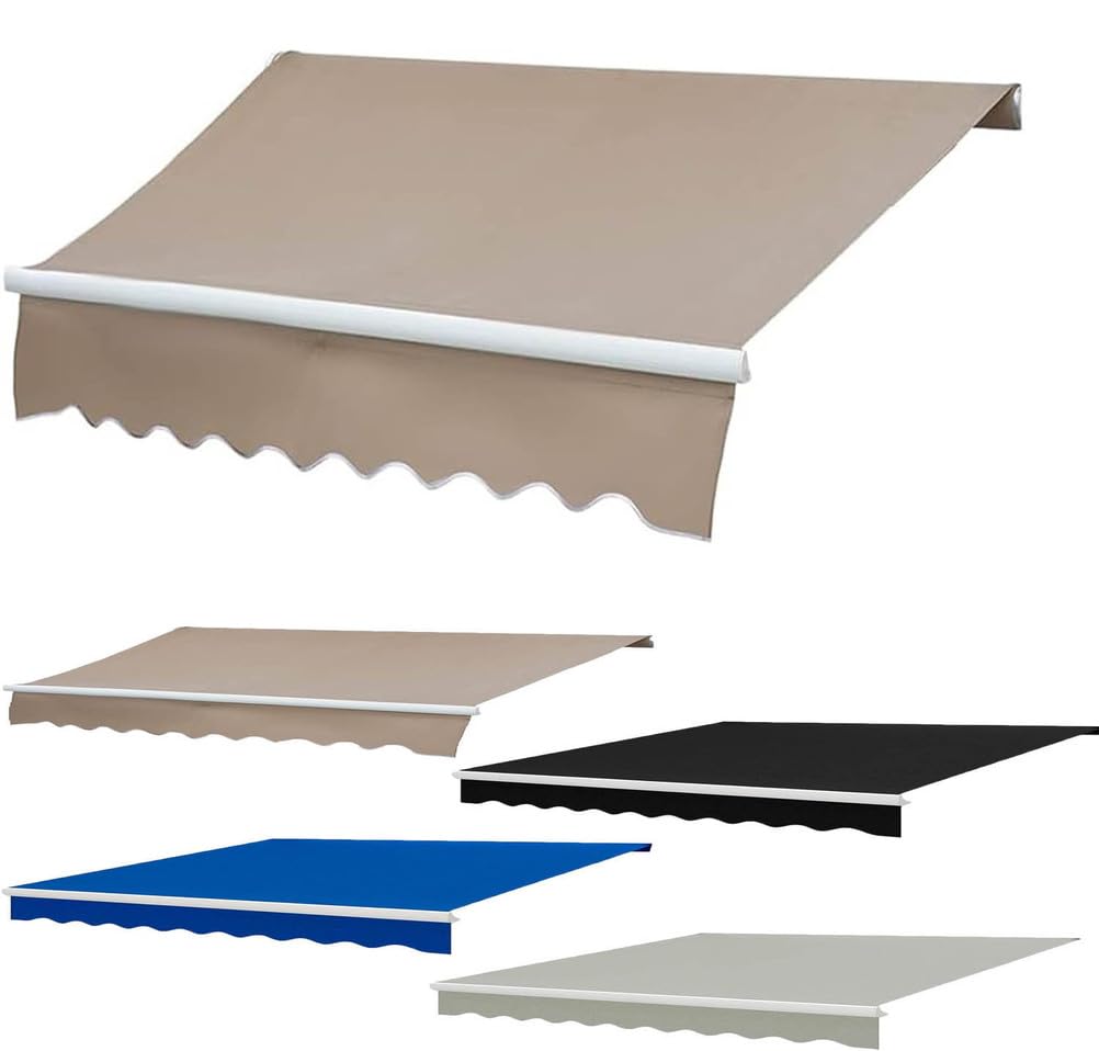 Lona para toldo Exterior, Tela de Repuesto para toldo, Tela Impermeable Ripstop, poliéster 320 g, Estructura no incluida,Camel,(10x8.2ft) 3x2.5m