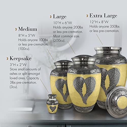 Image of Angel Wing Cremation Urns for Human Ashes Adult Female Angel Urns for Ashes