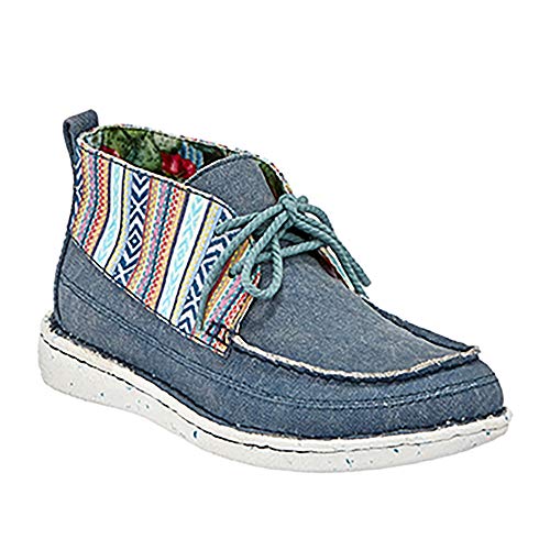 Justin Boots Womens Breezy Southwest Moc Toe Chukka Casual Boots Ankle - Blue - Size 11 B4