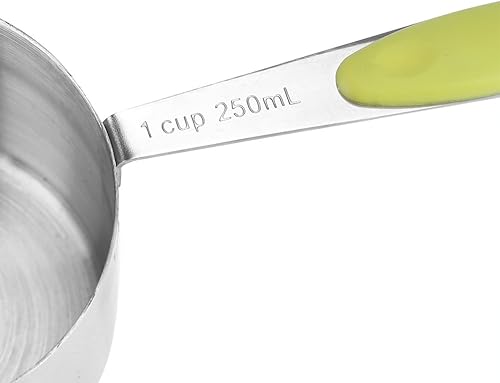 Miniatura 6 de Juego de 5 tazas medidoras de acero inoxidable con báscula, juego de 5 piezas de acero inoxidable para azúcar, café, leche, utensilios de cocina y