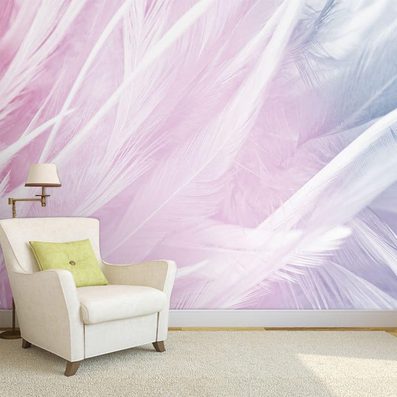 Papier peint autocollant plumes 3D décoration esthétique nordique vinyle