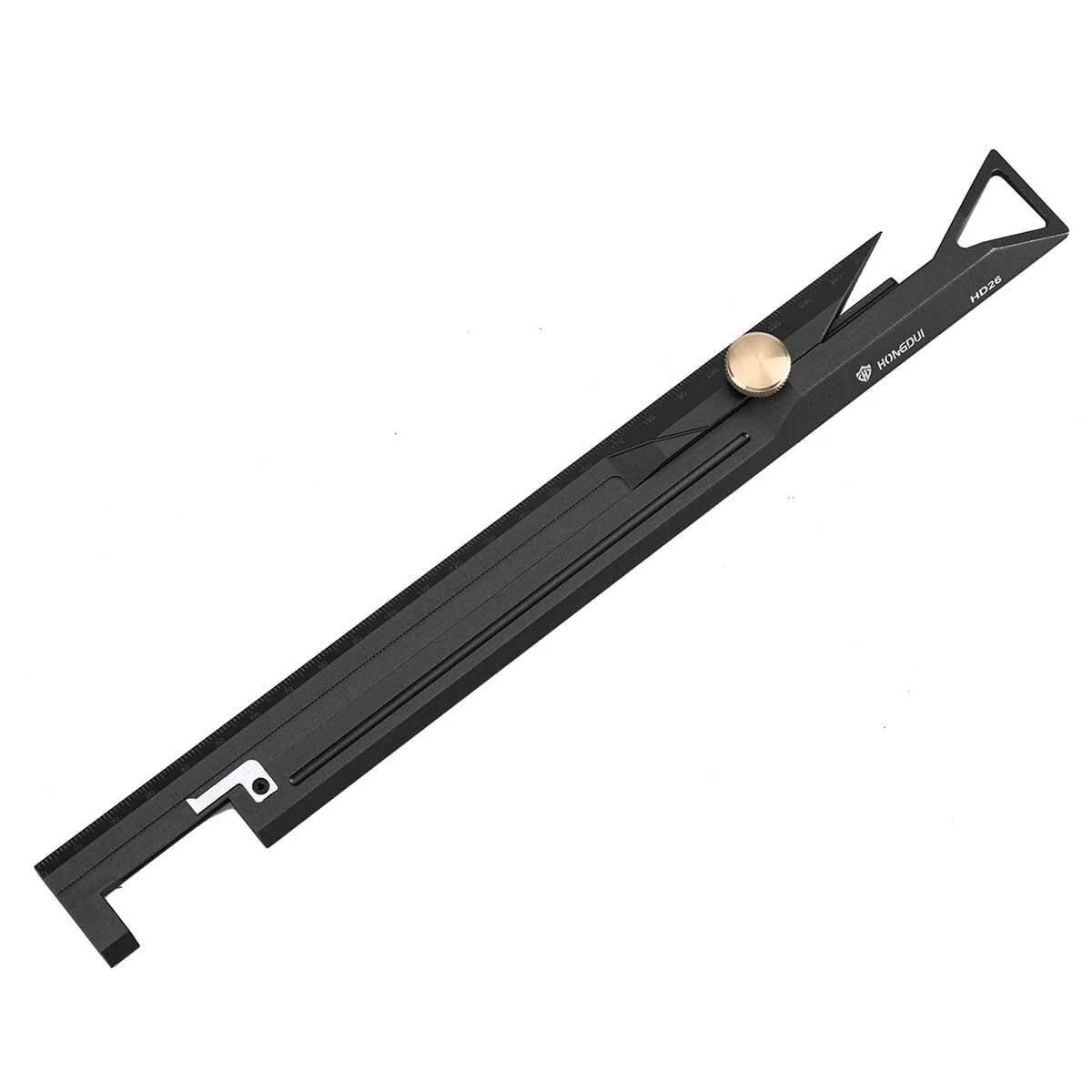 HONGDUI HD26 260mm Taschenlineal, Messschieber aus Aluminiumlegierung, multifunktionales Anreißlineal mit Feststellschrauben