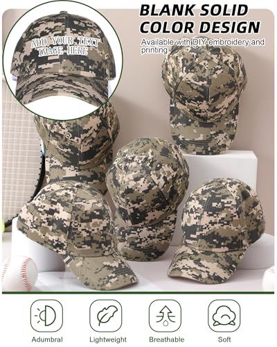 Image of Handepo 24 Pcs Blank Baseball Caps Adjustable Back Strap Unisex Blank Design Caps Plain Unisex Hats for Men Women