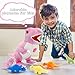 Muiteiur Pink Dinosaur Stuffed Animals, Soft 19.6 inch Dinosaur Stuffed with 5 Cute Babies T-Rex Zippered Belly, Dinosaur Gift Set for Kids Girl Boy