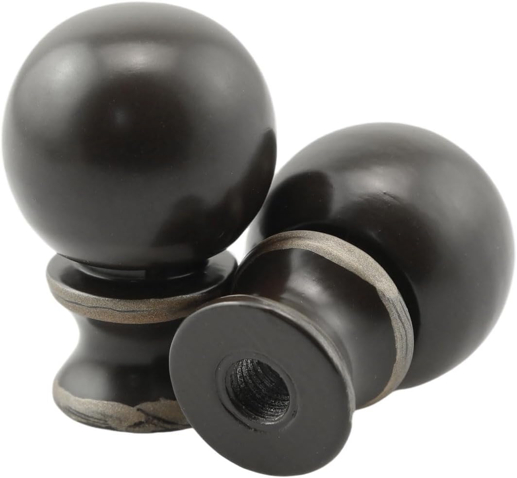 2PCS Brown Ball Lamp Finial Cap Knob Lighting Lamp Finials Lamp Finial Small Spherical Lamp Finishes for Lamp Shade Holder, Table Lamps, Floor Lamps, Lamp Topper Knob