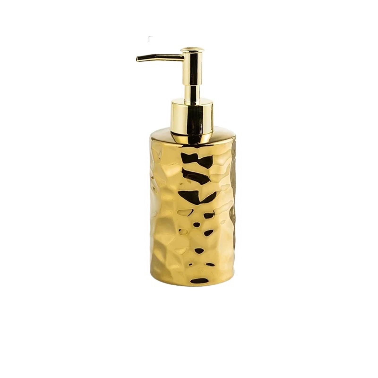 Soap Dispenser Ceramic Lotion Bottle Empty Soap Dispenser Hand Bottles Bathroom Accessories for Bathroom(A circular golden)