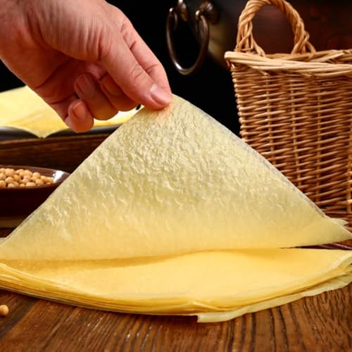 Handmade Sliced Tender Tofu Skin, 3 Pack Soybeans Skin for Hot Pot & Salads, 240G (8.49oz)