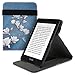 Produktbild kwmobile Hülle kompatibel mit Amazon Kindle Paperwhite (10. Gen - 2018) - Schlaufe Ständer - e-Reader Schutzhülle - Magnolien Taupe Weiß Blaugrau