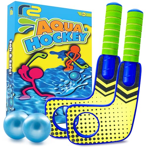 Aqua Hockey Sticks Pool Games - Hockey Gifts for Boys Pool Toys for Kids - Water Toys Knee...