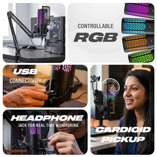 Image of DIGIMORE USB Microphone System | Boom Arm Mic | 192kHz Sampling | Unidirectional | for Streaming, Podcast, Gaming & Recording | PC Compatible (D-530)