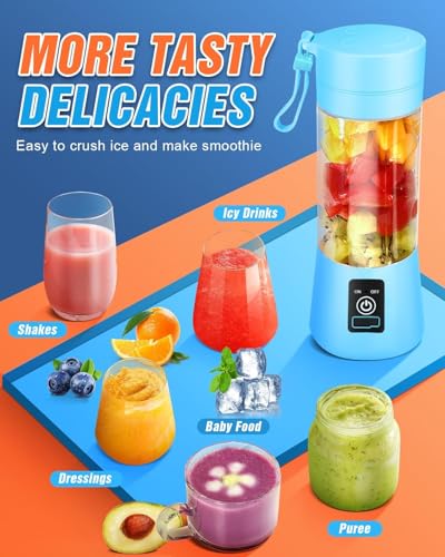 Asingleer PORTABLE BLENDER For Shakes And Smoothies, 6 Blades Juicer Cup For Usb Rechargeable, Personal Blender thumb #4