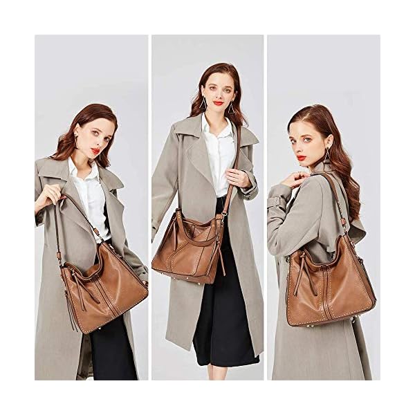 Montana West Large Hobo Handbag for Women Studded Leather Shoulder Bag Crossbody Purse With Tassel MWC-1001BK