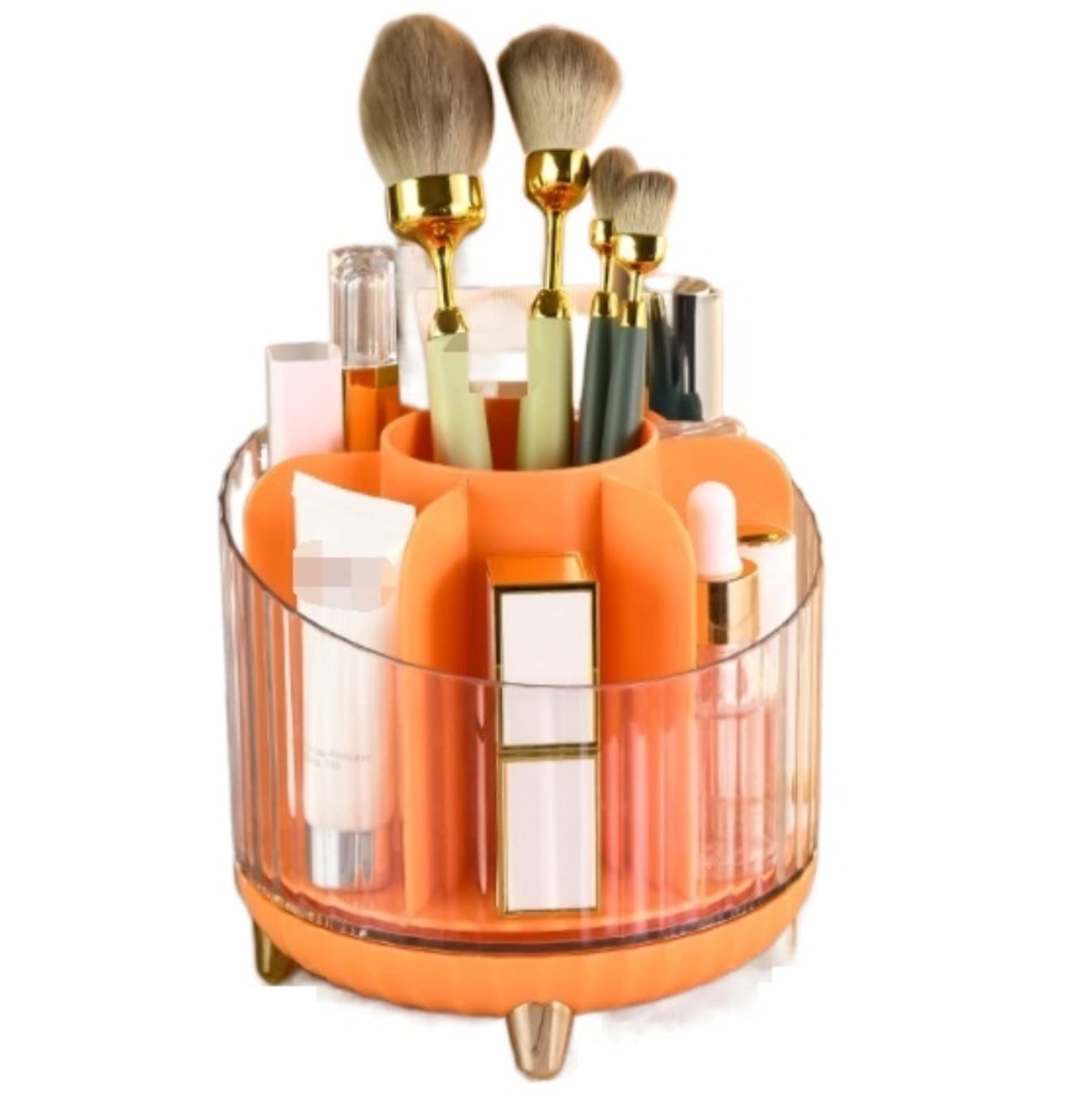 Kosmetik Make Up Organizer Kunststoff-Kosmetik-Aufbewahrungsbox, Hautpflegeprodukte, Finishing-Box, Kommode, Make-up-Organizer Schmink Beauty Zubehör(Orange)