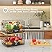 2 Pack Stackable Wire Baskets with Bamboo Top for Pantry Organizers and Storage, XXL Kitchen Organization Counter Basket for Fruit, Vegetable, Produce, Bread, Potato and Onion Storage Bins