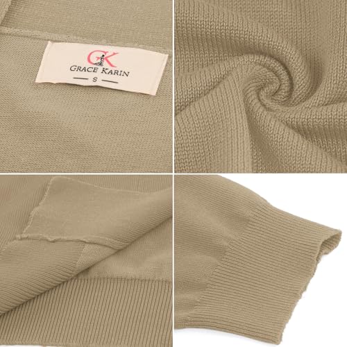 Image of GRACE KARIN Women Cardigan Sweaters Lightweight Knit Cropped Cardigans Trendy 3 /4 Sleeve Shrug Bolero S-3XL
