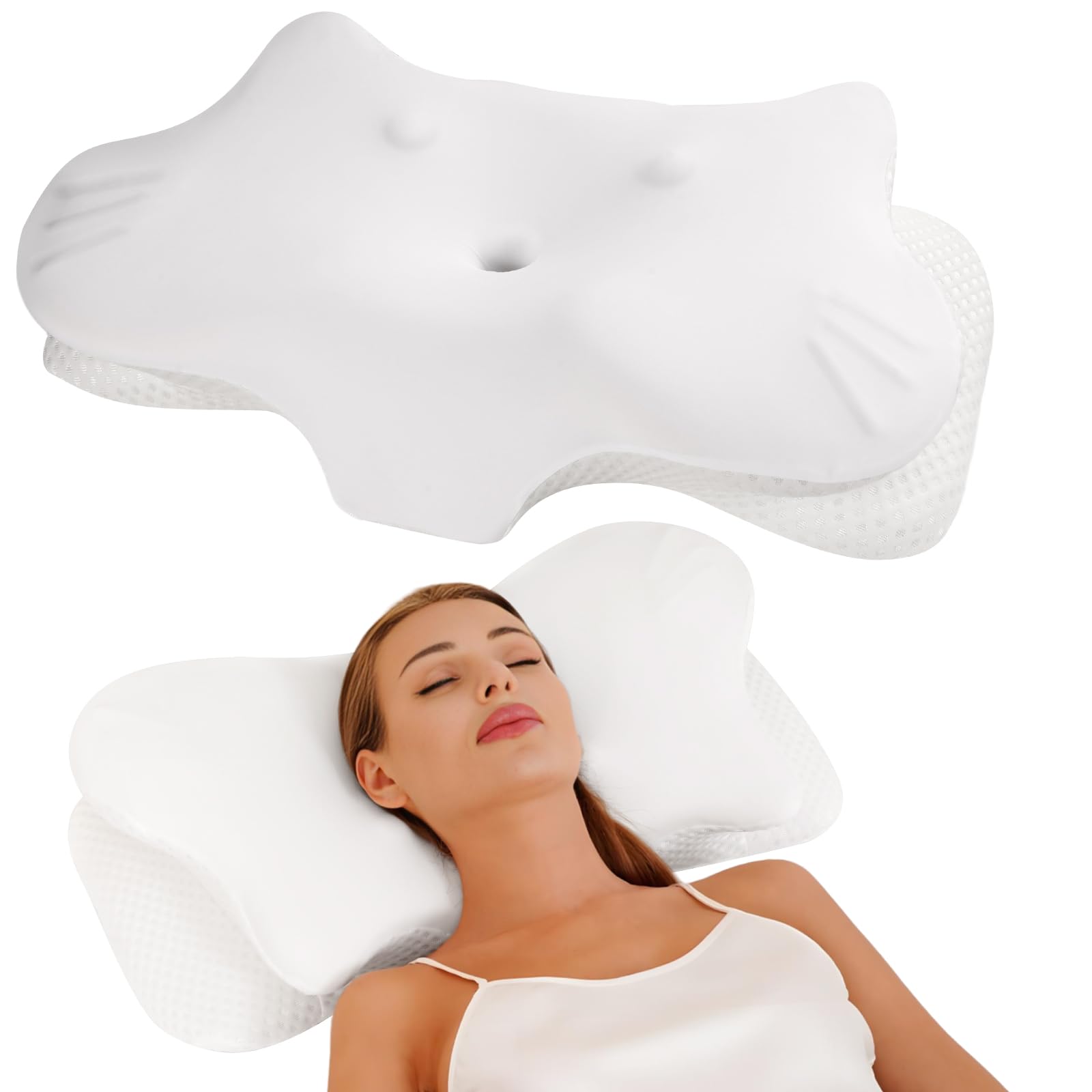Cervical Pillow for Neck Pain Relief Neck Pillow for Sleeping Side Sleeper Ergonomic Memory Foam Support Pillows Back
