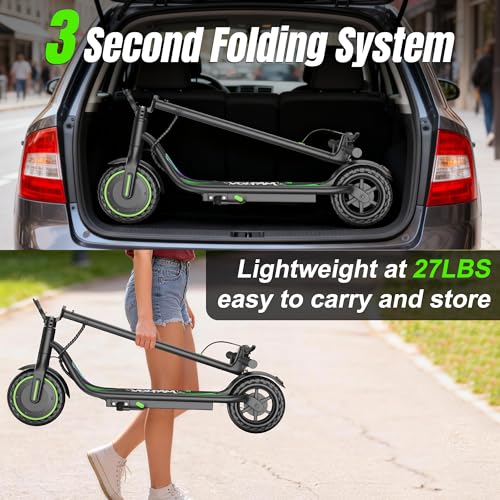 Image of Electric Scooter,350 /500W Powerful Motor,15-28 Miles Long Range,Dual Braking System,19 /22 Mph Speed,8.5 /10 inch Foldable E Scooter with Solid Tires